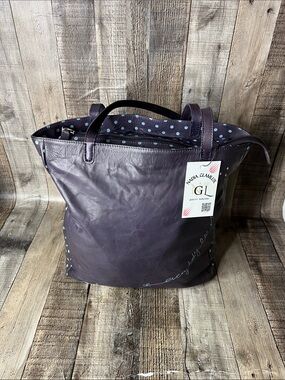 Radley Purple Leather Zip Top Tote Handbag